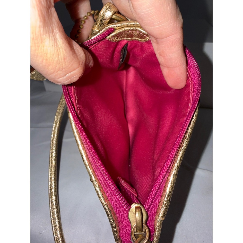 Coach Poppy Pop C Multicolor Wristlet Gold Metallic Strap Y2K Canvas Pouch - Picture 3 of 7